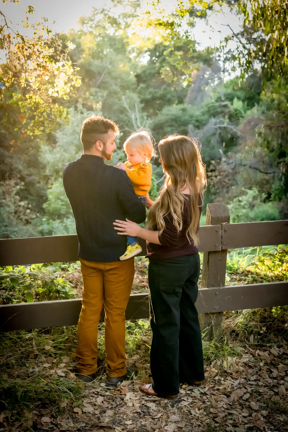 Portrait of family with toddler in natural East Bay hills
