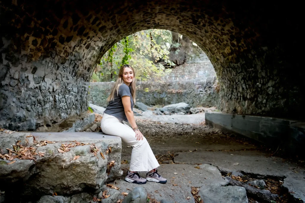 Bay Area senior portrait of girl in white jeans outdoors by photographer Shelly Rivoli