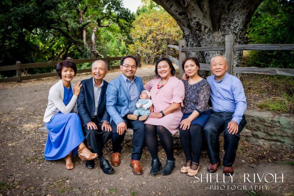 Extended family outdoor family portrait with newborn baby by Shelly Rivoli